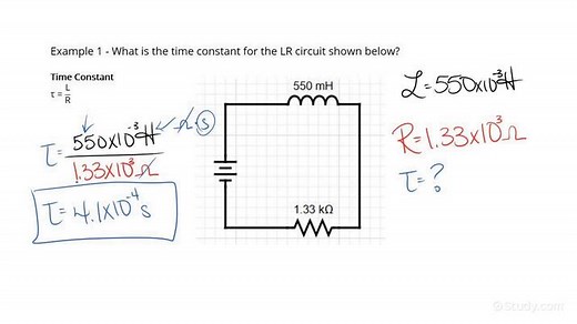 Calculating the Time Constant for an Lr Circuit | Physics | Study.com