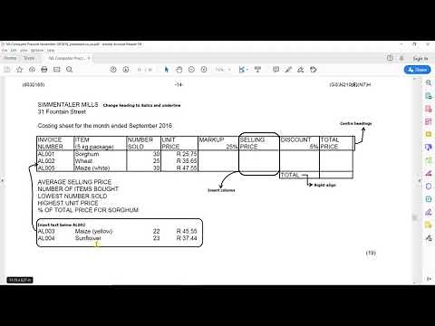 Computer Practice N5 (Working With Spreadsheets - Excel) - Mr. B. Ndlozi