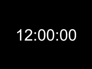 12 Hour Timer ⏱️Countdown - no Sound (16:9 Desktop/TV)