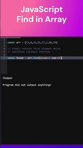 JavaScript Find Array Method #coding #js #javascript #frontend #webdevelopment #webprogramming