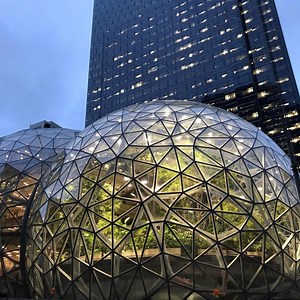Plant-filled spheres open at Amazon headquarters in Seattle
