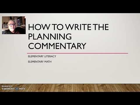 How to Write the Planning Commentary Prompts 1a&1b