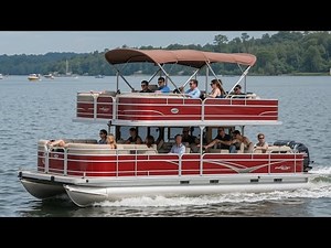 CUSTOM DOUBLE-DECKER PONTOON BOAT REVIEW 2025 🚤 | ULTIMATE PARTY & FAMILY LAKE YACHT TOUR 🔥