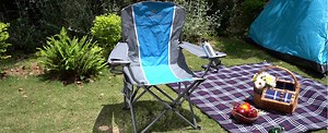 ALPHA CAMP Oversized Folding Camping Chair, Heavy Duty Lawn Chairs for Adults Support 350 LBS, Portable Camp Chairs with Cup Holders Large Side Pocket Back Pocket Padded Armrest for Outdoor Indoor