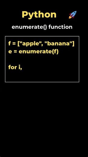 19. enumerate() function in Python #coding #datascience