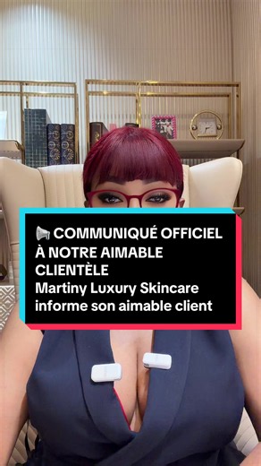 📢 COMMUNIQUÉ OFFICIEL À NOTRE AIMABLE CLIENTÈLE Martiny Luxury Skincare informe son aimable clientèle que, dès ce jour, toutes les commandes et tous les paiements doivent être effectués uniquement via nos numéros officiels du service client. Les clients qui avaient l’habitude de passer leurs commandes ou d’envoyer de l’argent aux numéros de Jonathan Makela ou de Jeancy Babala sont priés de ne plus utiliser ces contacts pour toute transaction liée à nos activités. Pour toute commande, informatio