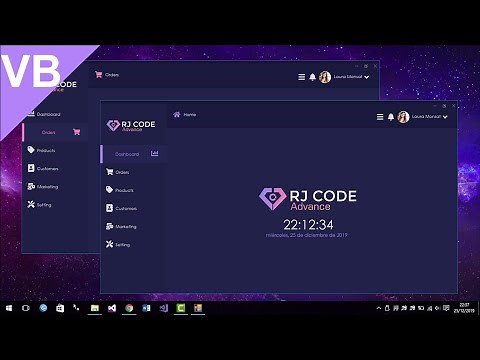 VB/ Modern Form + Font Awesome Icons, Multicolor, Highlight button, WinForm-Visual Basic .NET