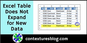 Excel Table Does Not Expand Automatically to Include New Data - Contextures Blog
