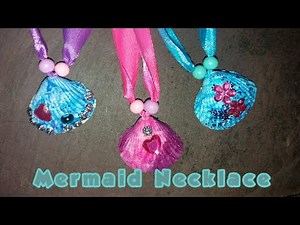 DIY Mermaid Sea Shell Necklace - sea shell art - kids necklace - craft ideas for kids
