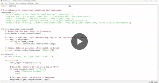 #python #chatbot #learningjourney #codealpha | Jakeera Begam Shaik