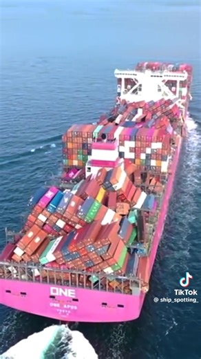 The ONE Apus is a 14,000 TEU container ship. In 2020, it lost approximately 1,816 containers overboard in the Pacific Ocean, the largest loss of containers in transport since 2013. | Shipwrecks & Ships