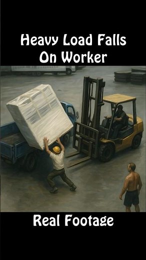 Heavy Load Falls on Worker During Forklift Operation