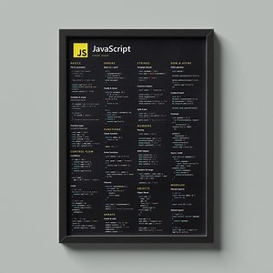 Javascript Cheat Sheet Poster | Coding Reference for Developers (instant Download) - Etsy