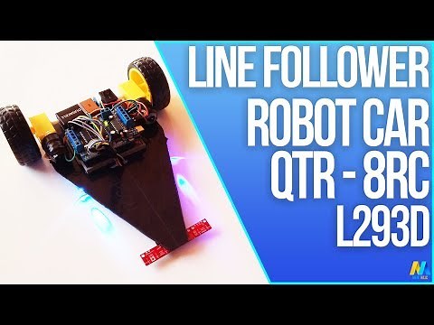 Line Following / Tracking Robot Car (Arduino and QTR-8 Sensor)