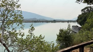 Butrint, Sarande District Albania Cinematic Roman Baptistery, Ancient Historical Site UNESCO World Heritage Centre in 4K Albania, Butrint. Remains of an ancient Town Buthrotum.