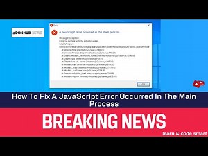 How To Fix A JavaScript Error Occurred In The Main Process - TikTok/Any App In Windows 10 /11 ✅✅✅