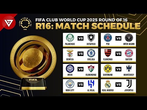 🟡 FIFA Club World Cup 2025 Round of 16 Fixtures & Match Schedule Today