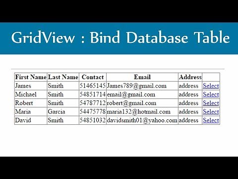 Asp.Net Gridview : Bind Database Table
