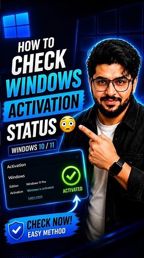 How to Check Windows Activation Status 😳 | Windows 10/11 (Easy Method) #SHORTS