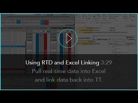 Using RTD (RealTimeData) and Excel Linking on the TT® Futures Trading Platform