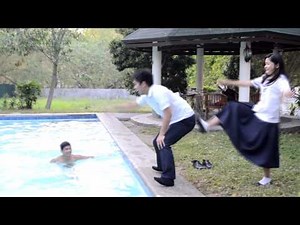 PUSHING PEOPLE IN POOL