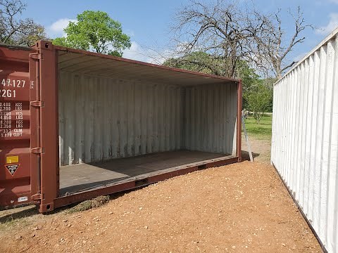 Building a shipping container garage, start-finish, time lapse, no sound, (see desc below for more)
