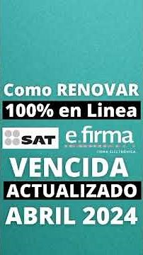Como DESCARGAR EFIRMA en LINEA SAT✍Nuevo METODO👌Recupera CERTIFICADO VENCIDO por INTERNET en 2024