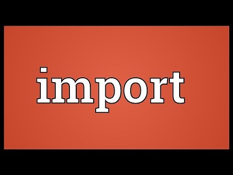 Import Meaning
