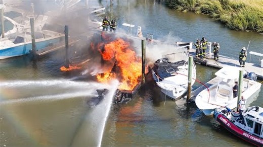 Video: Crews respond to multi-boat fire at N.J. marina
