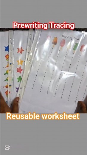 Reusable Prewriting Tracing Worksheet | DIY Learning Activity for Kids #Prewriting #TracingWorksheet