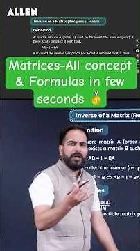 Matrices Fast Revision ⚡पूरा Chapter 2 Min में Complete | Sachin Mor Sir #jeeadvanced #iitjee