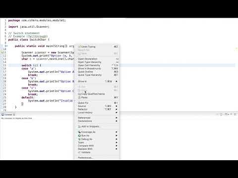Java Tutorial: Switch Statement (char)