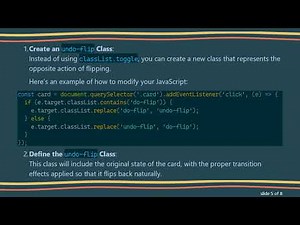 How to Make classList.toggle Follow Your CSS Transitions for Flipping Cards