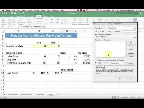 Linear Programming (LP) Optimization with Excel Solver