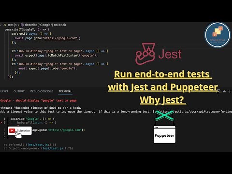 Automation Testing - Configure and run end to end test with Jest Puppeteer - Live code