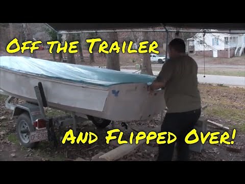 How to Take Boat off Trailer and Roll over for Hull Repair - Boston Whaler 13 Restoration - Part 9