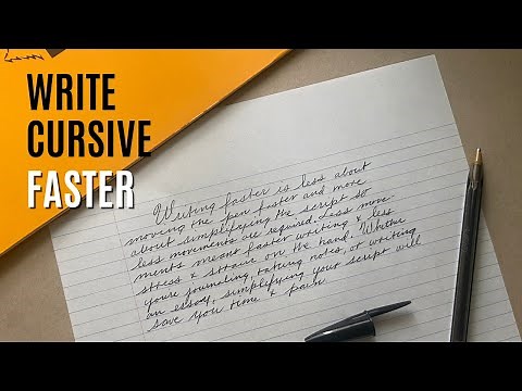 Write cursive faster and easier by simplifying your script