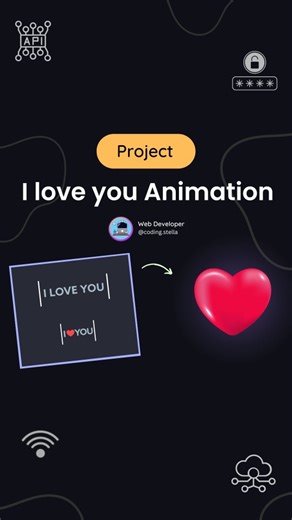 Stella • Coding • HTML • CSS • JAVASCRIPT on Instagram: "Show it to your Crush & Do Nothing 🤌... I 🩷 You Animation CSS Prove your coding skills to your valentine 🚀 Happy Coding on valentine's day ♥️ Date a PROGRAMMER They breaks KEYBOARD not HEARTS 🌸 👾 Source Code Available on my website Link in Bio ⚠️ ❤️ Hit the heart icon and show your love to this video 💙 📲 Comment down your thoughts and doubts ✍️ 🌸 Share with your other frontend friends and spread the exciting tricks tips 🔥 • • • 🖇