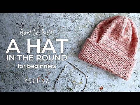 KNIT A HAT IN THE ROUND: easy beginner tutorial | knit a cosy triple brim beanie on circular needles