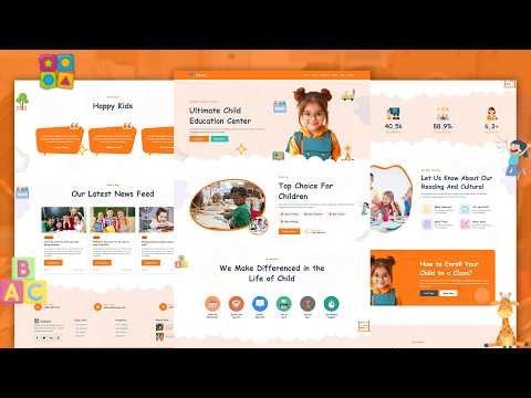 Create A Responsive Education Website Design - HTML / CSS / JS From Scratch | Kids Play School