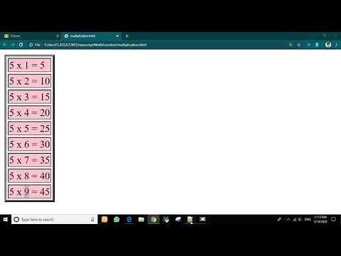 How to print multiplication table in javaScript?