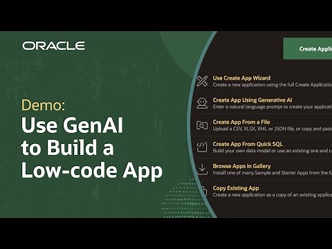 Build a Low-Code App Using Oracle APEX AI Assistant: Demo