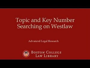 Topic and Key Number Searching on Westlaw