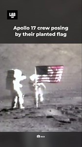 Last footprints on the Moon 🌕🇺🇸 Apollo 17 astronauts captured history with the U.S. flag—marking the final chapter of the Apollo era. Pride. Precision. Legacy. #apollo17 #moonlanding #nasahistory #lunarlegacy #spaceexploration #onegiantleap #moonmission #facts #space #sciencefacts #reels #spacemarines #moon #star #telescope #lab360 | Lab 360