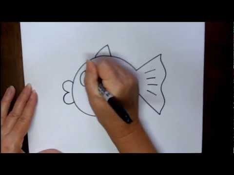 How to Draw a Cartoon Fish Easy Kids Art Lesson Tutorial