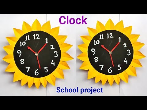 Clock making using cardboard | Clock model idea for School project | How to make wall clock easy