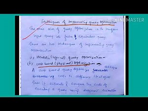 Techniques of implementing query optimization - cost based - lecture131/dbms