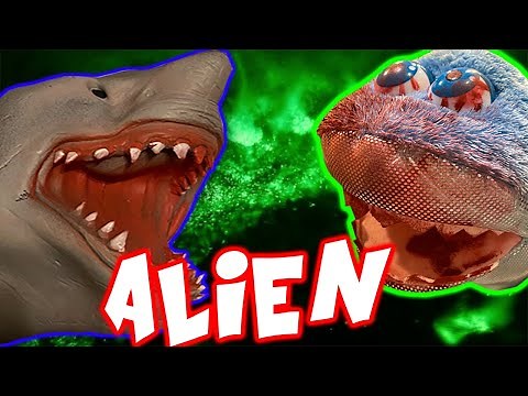 EVIL ALIEN ATTACKS SHARK PUPPET!!!!!