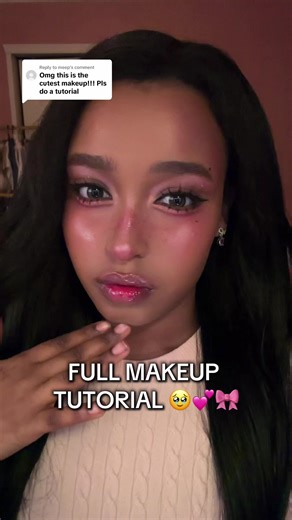 Replying to @meep yay here’s the full tutorial for this dolly pink look!! 💘💘 i’ll be posting a more in depth one on my youtube soon too 🤭 (link in bio!) product list - @Hapa Kristin one and only big plus brown lens - @Morphe Cosmetics lightform foundation 19c - @EM Cosmetics by Michelle Phan bronzer nomadic - @Rare Beauty highlighter transcend - rare beauty blush happy - @Huda Beauty cherry peach powder - rare beauty pressed powder sand - @espoir USA brow pencil 03 - @Colorgram US aegyo sal p