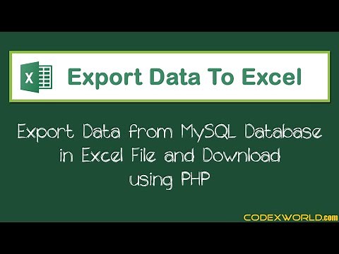 Export Data from Database in Excel File using PHP and MySQL